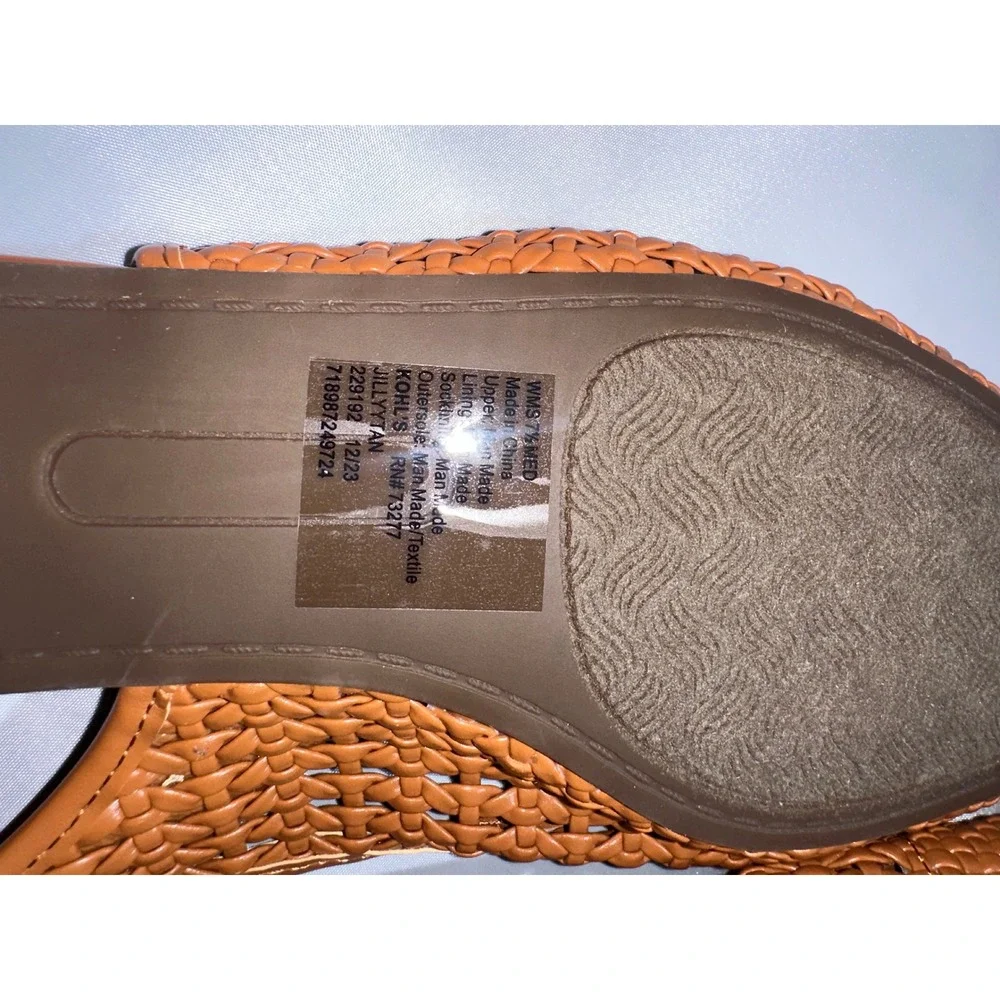 Sonoma Goods For Life Woven Slingback Flats Tan Brown JILLYTAN 7.5 MED